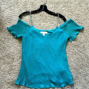 Michael Kors pleated cold shoulder top